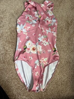 Eleve Dancewear - Pink Floral One-Piece Leo - XS